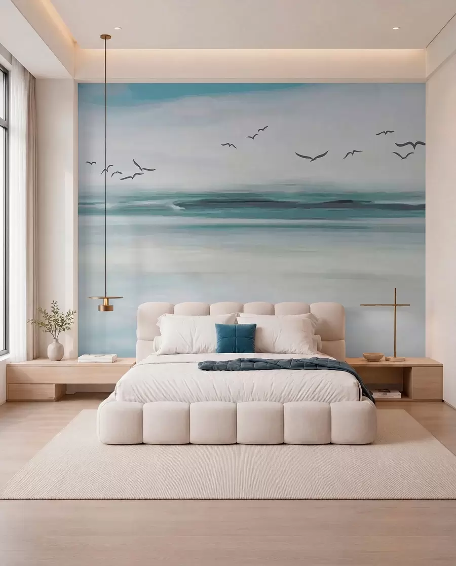 murales de pared Gaviotas sobre el mar u05695