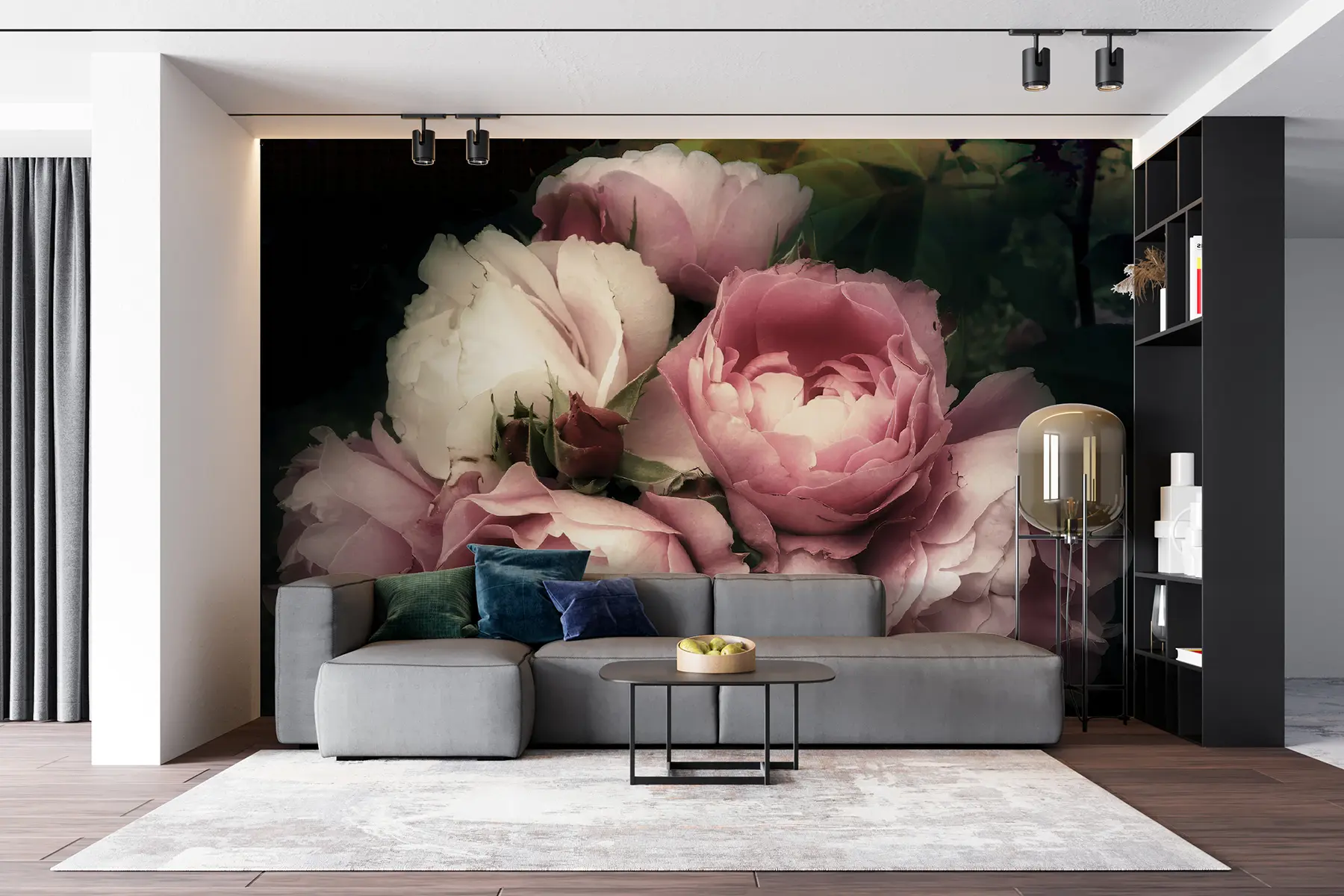 murales de pared Peonías rosadas delicadas u08062
