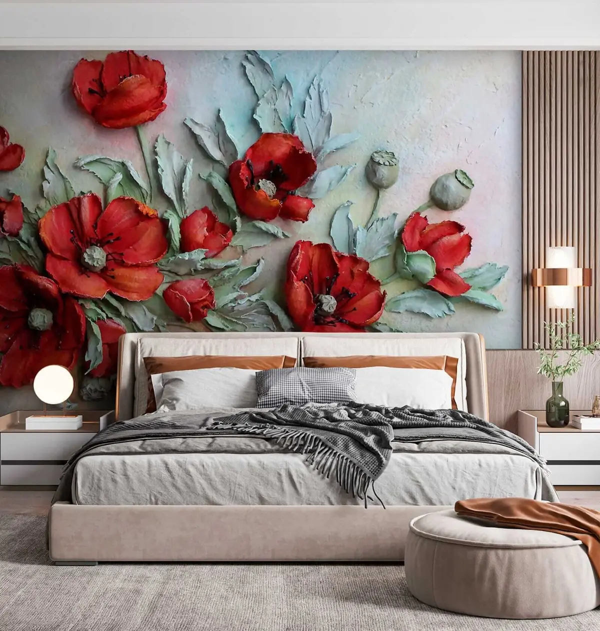 murales de pared Amapolas 3d u12788