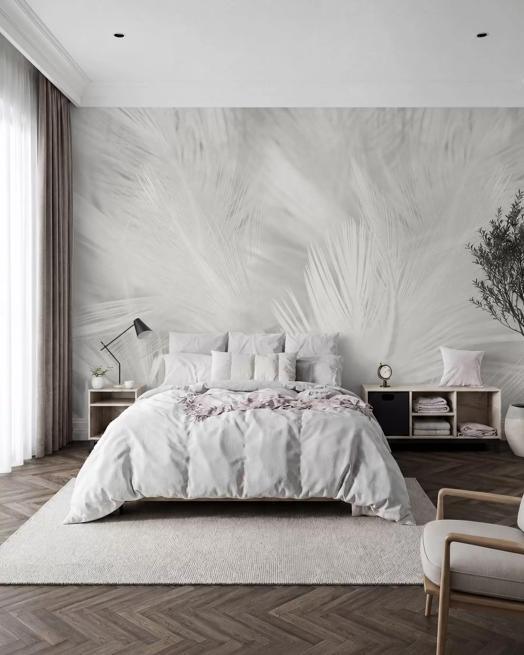 murales de pared Plumas de cerca u15622