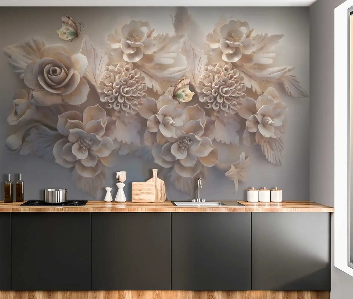 murales de pared Flores 3d u16644