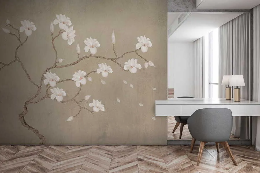 murales de pared El árbol floreciente de la magnolia u17493