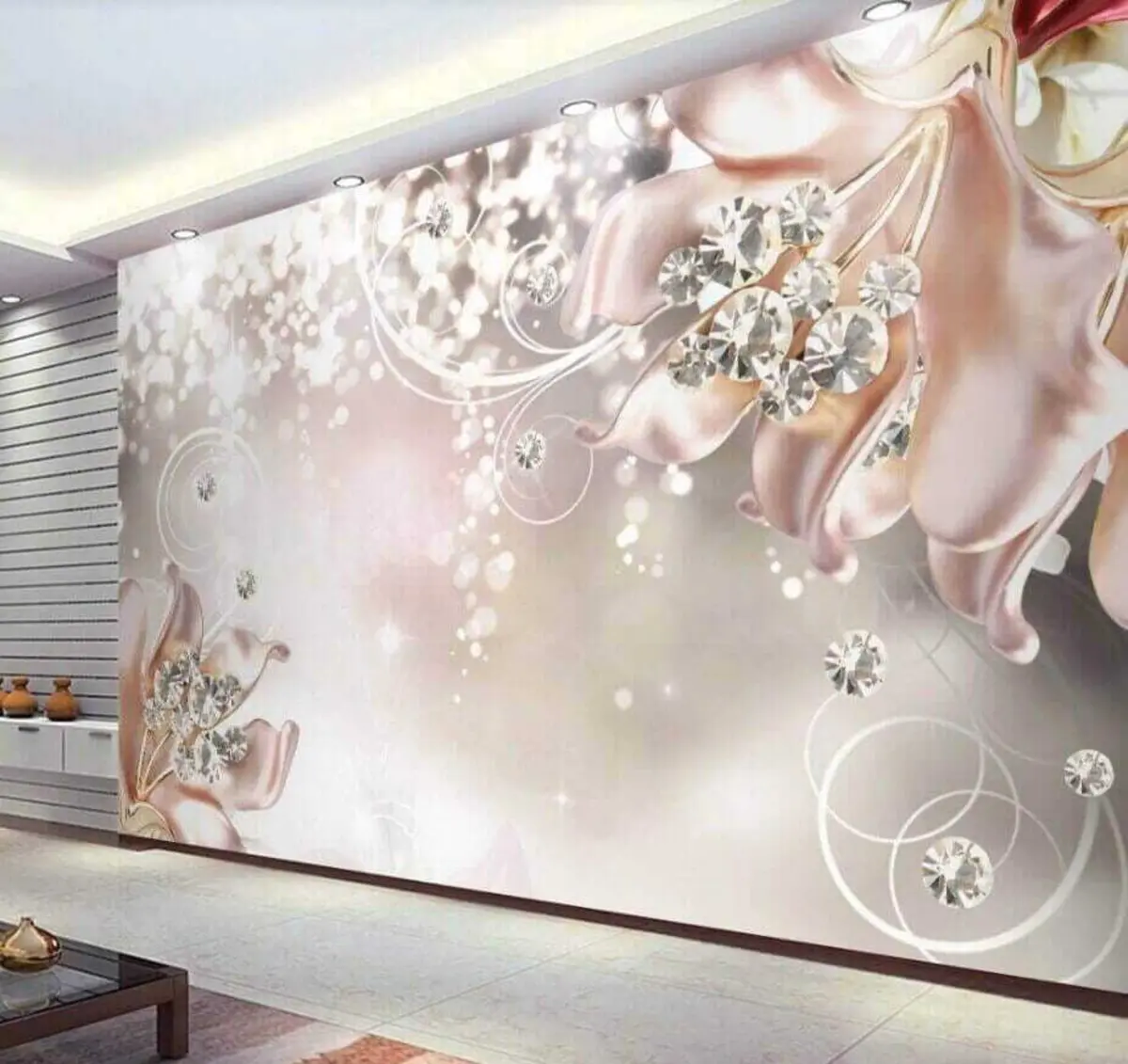 murales de pared Flores y cristales de porcelana u17739