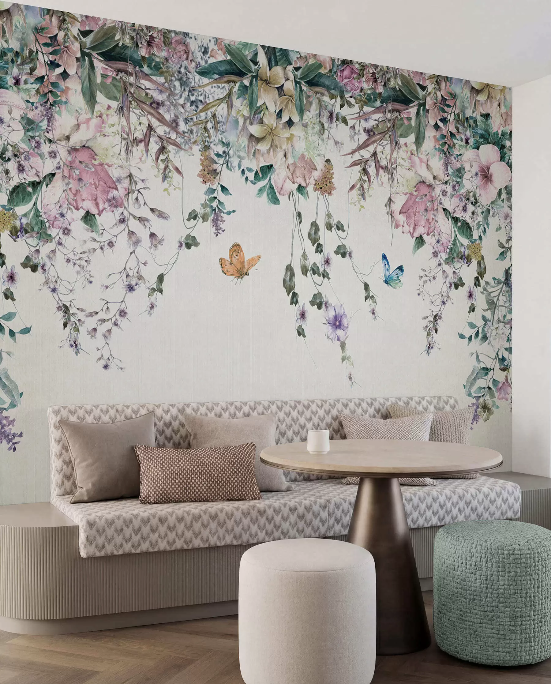 murales de pared Guirnalda de mariposas u30601