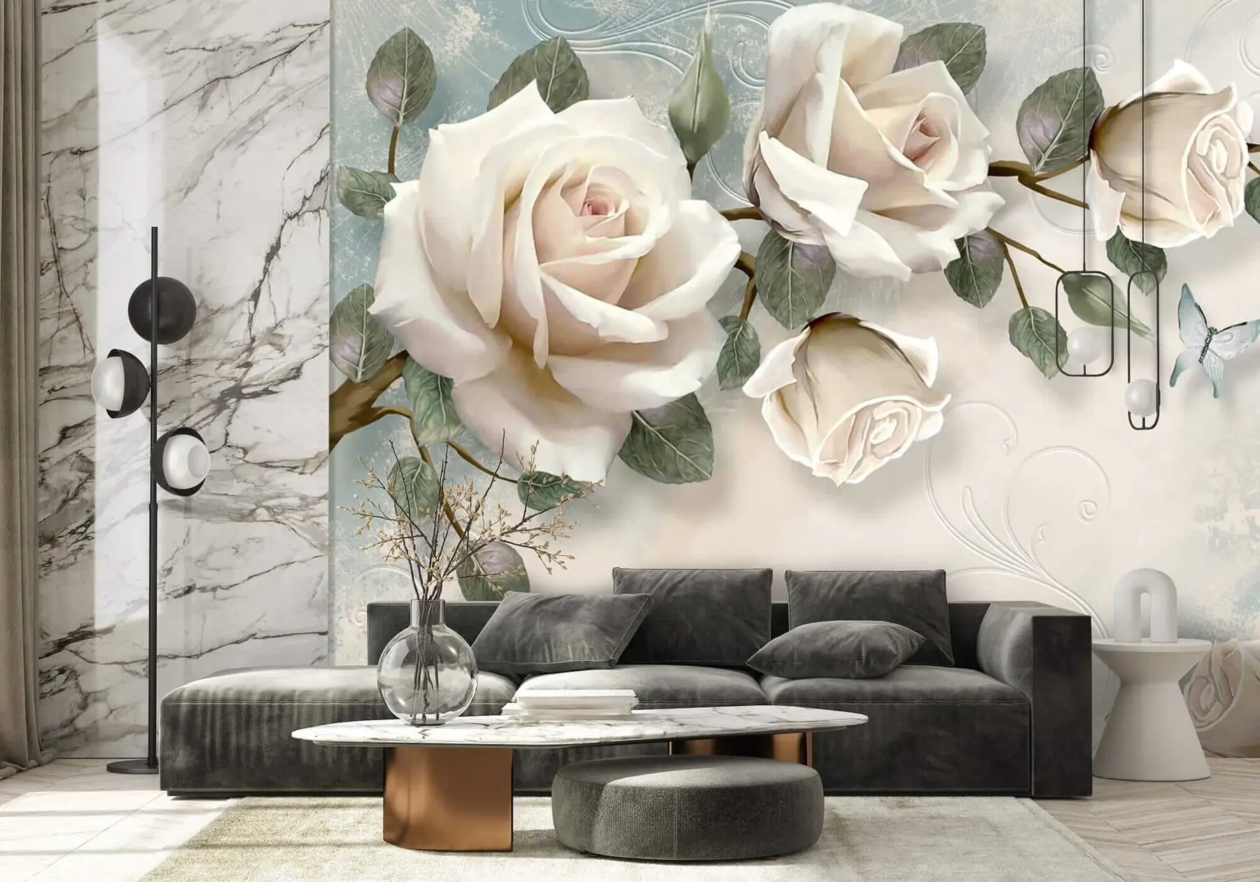 murales de pared Rosas crema u31353
