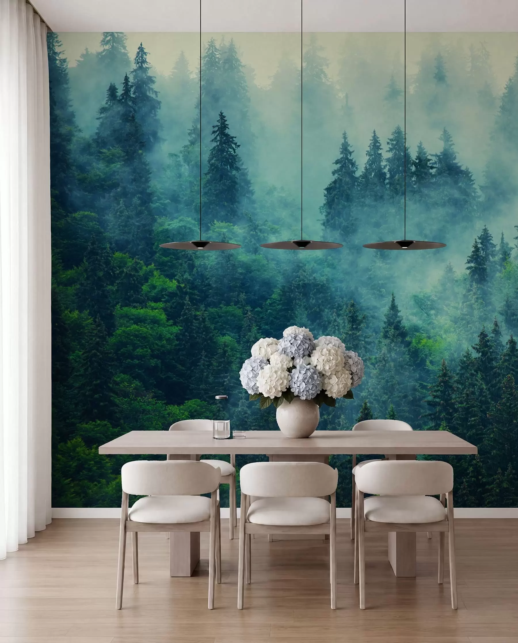 murales de pared Bosque en turquesa profundo u33150