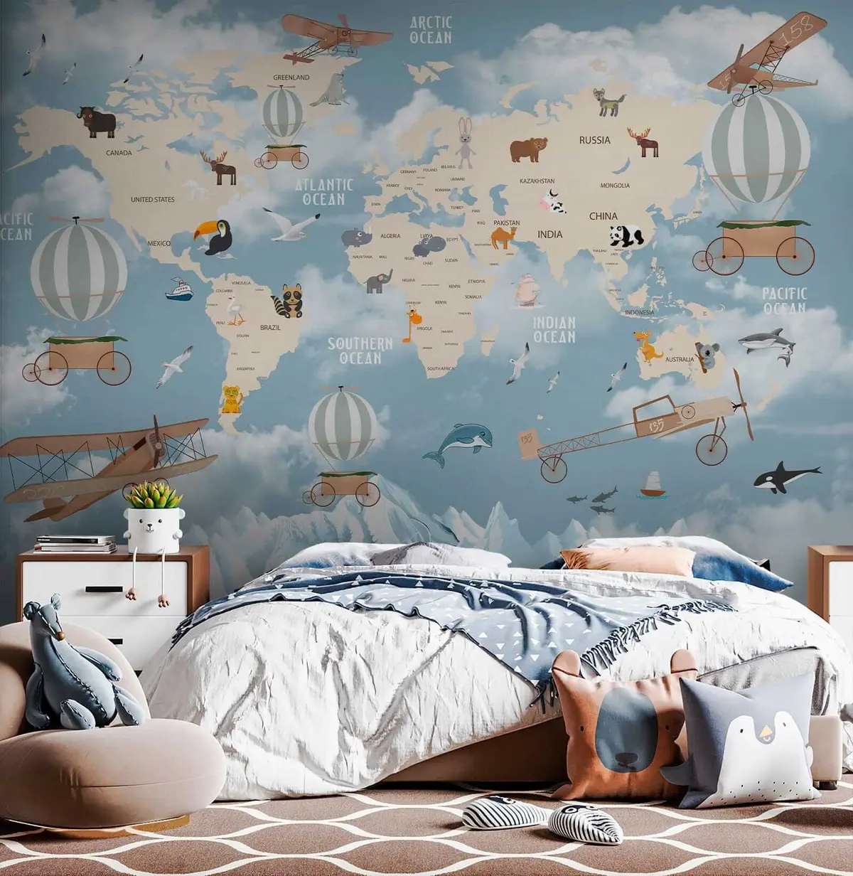 murales de pared Pequeño viaje por el mundo u48123