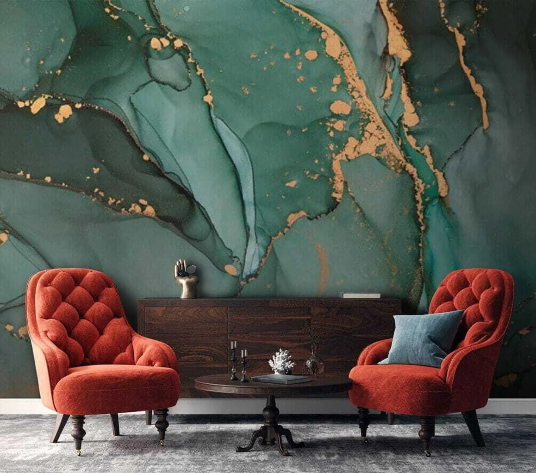 murales de pared Mármol verde u50235
