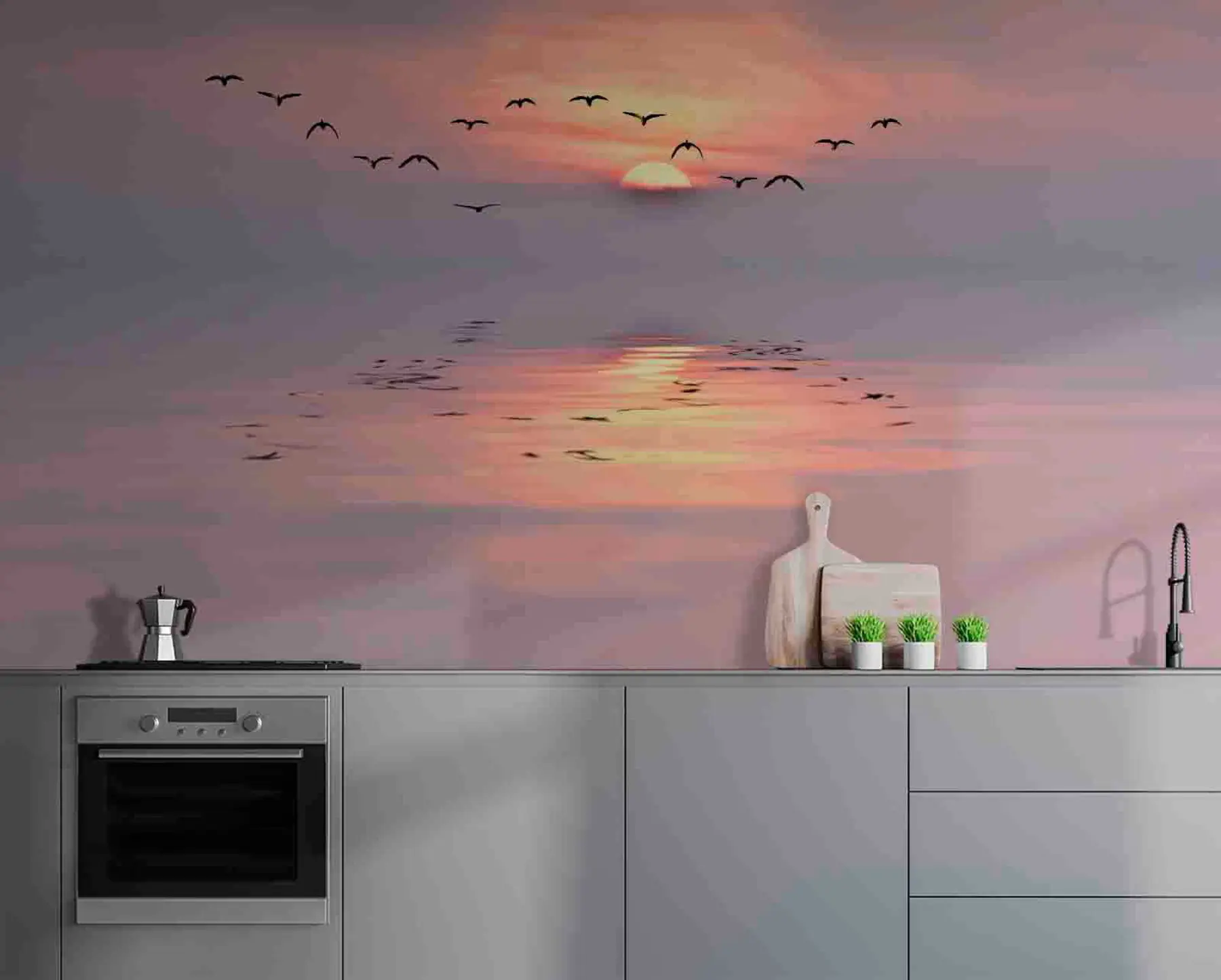 murales de pared Gaviotas al atardecer u53413