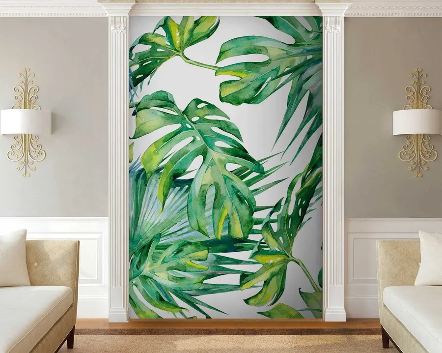 murales de pared Jugosas hojas de palma u53522