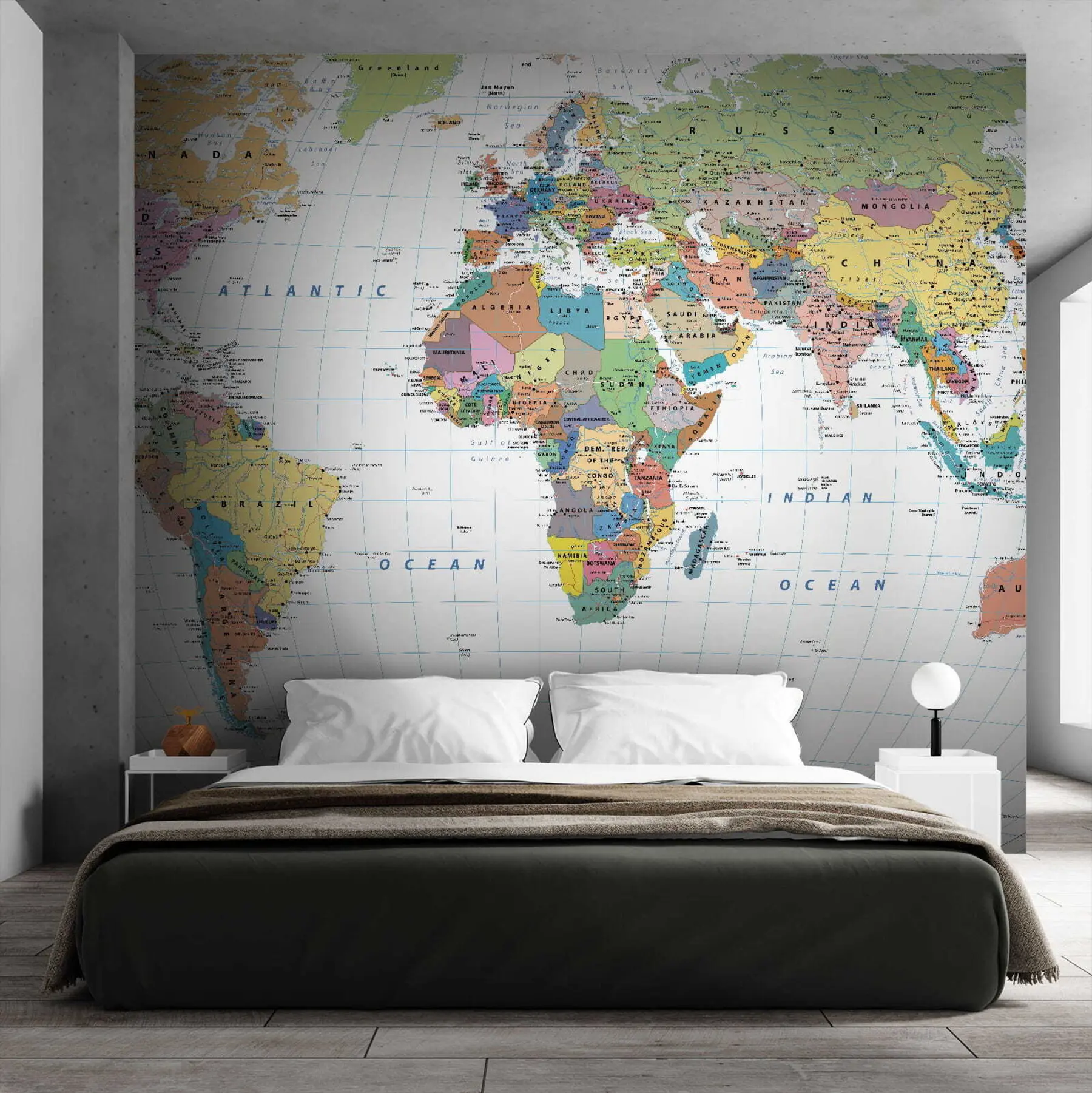 murales de pared Mapa del mundo u53652