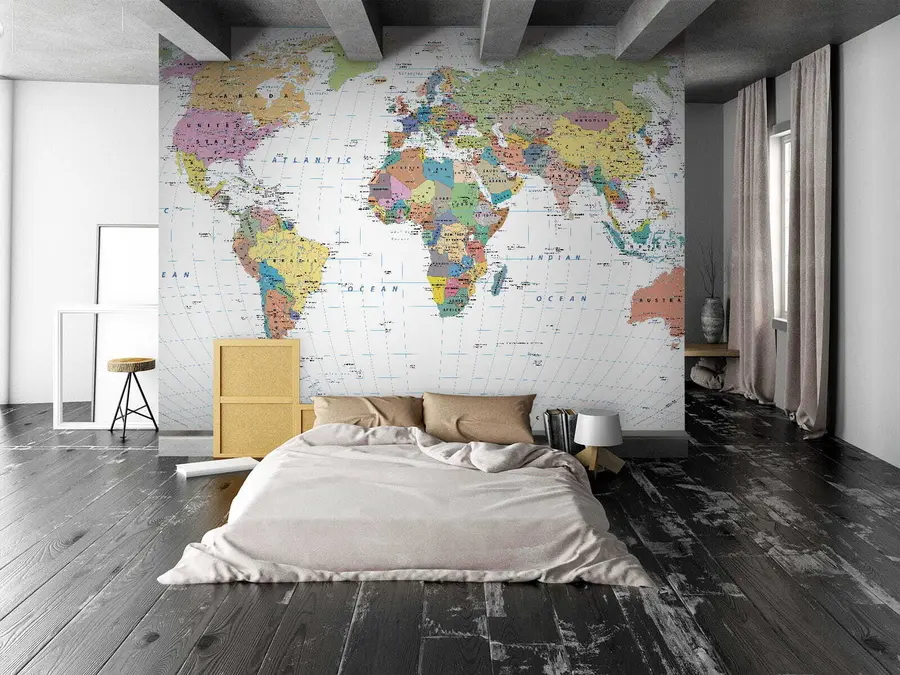 murales de pared Mapa del mundo u53652