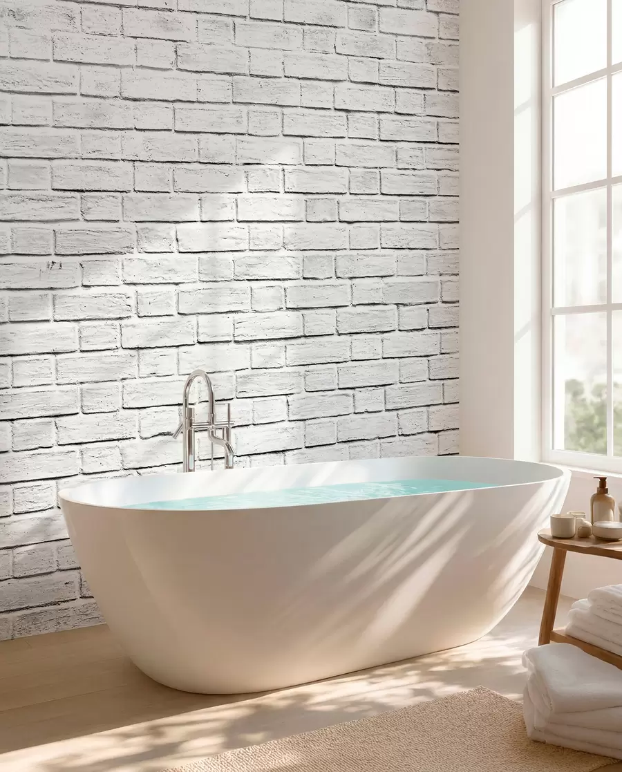 murales de pared Pared de ladrillo blanco u54004