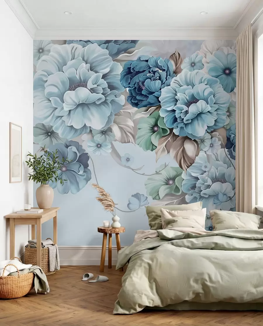 murales de pared Ramo de flores azules u59900