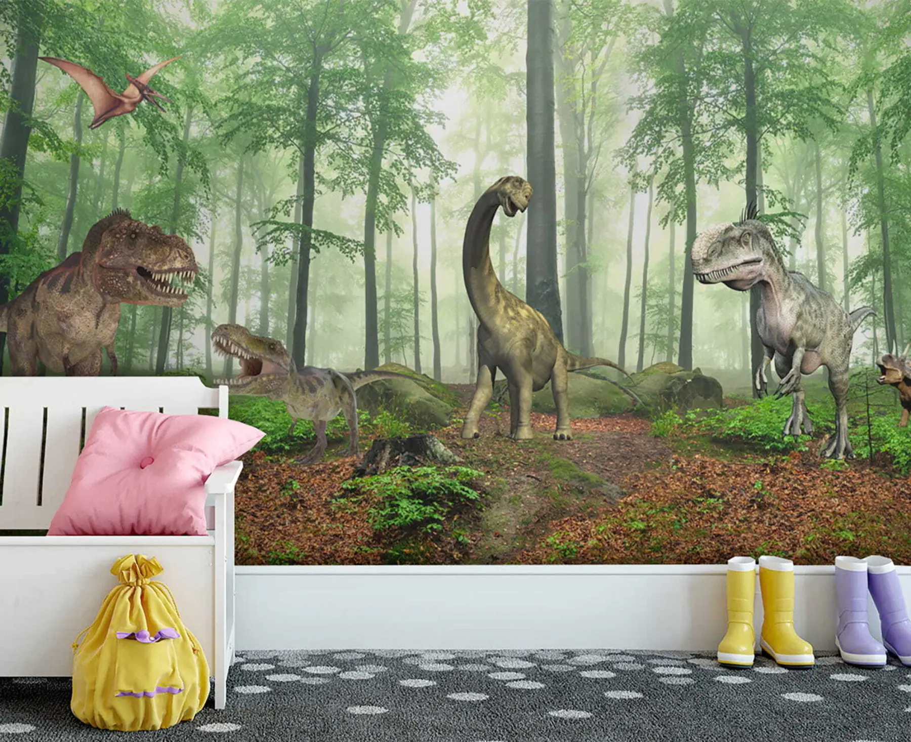 murales de pared Dinosaurios en el bosque u60039