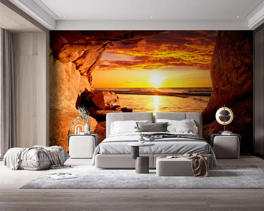 murales de pared Puesta de sol en las rocas u60242