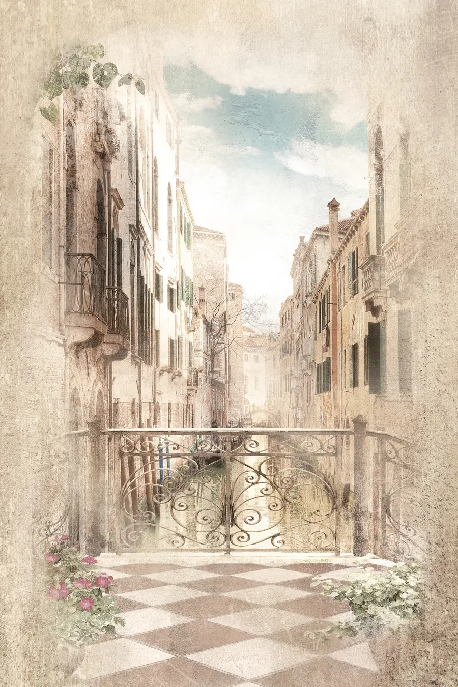 murales de pared Balcón, calle italiana u60320