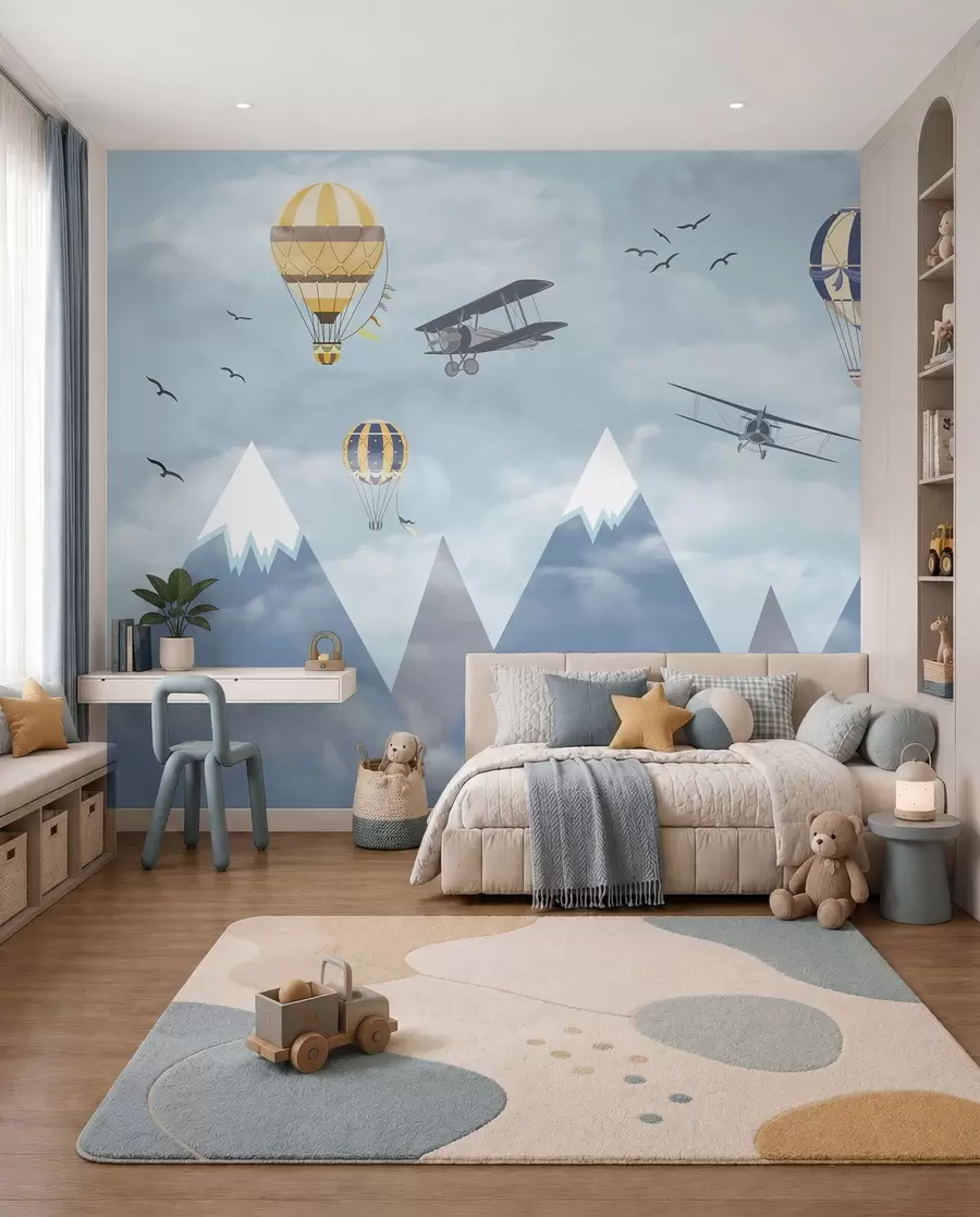 murales de pared Pequeños aviadores de montaña u60492
