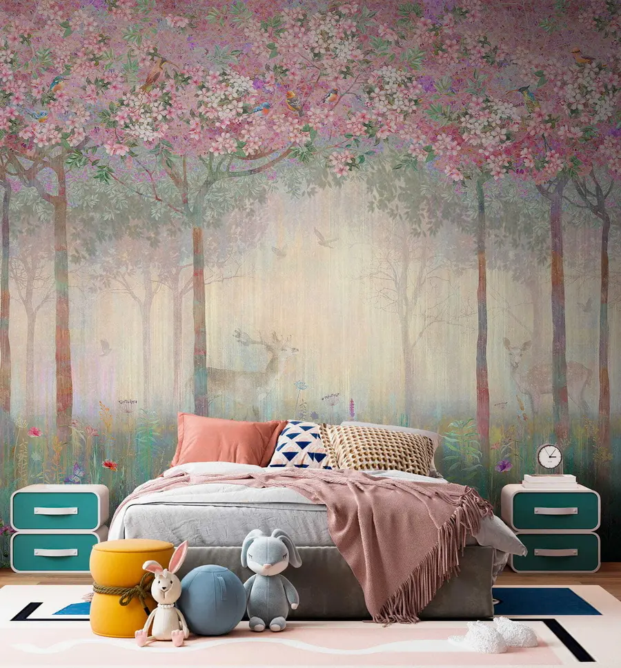 murales de pared Ciervo en el bosque mágico u62100