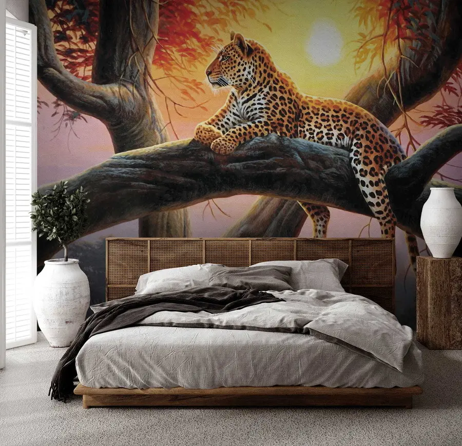 murales de pared Leopardo en un árbol u62925