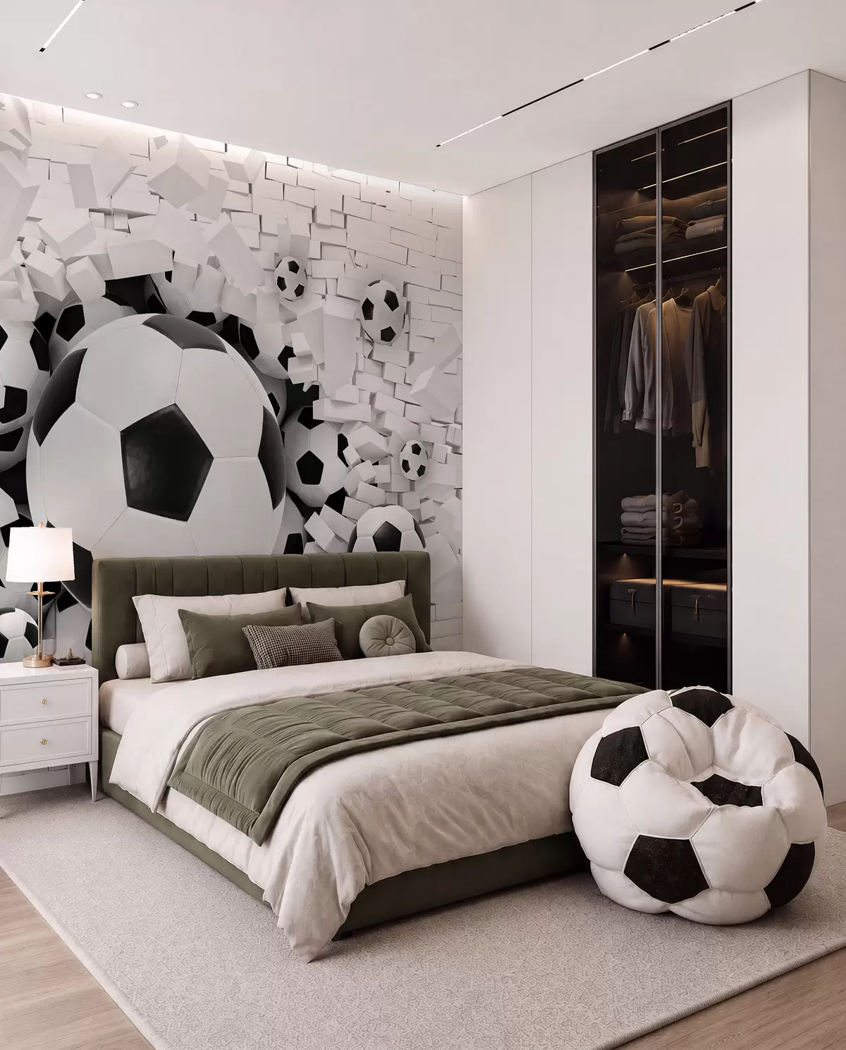 murales de pared Balón de fútbol rompe la pared u70633