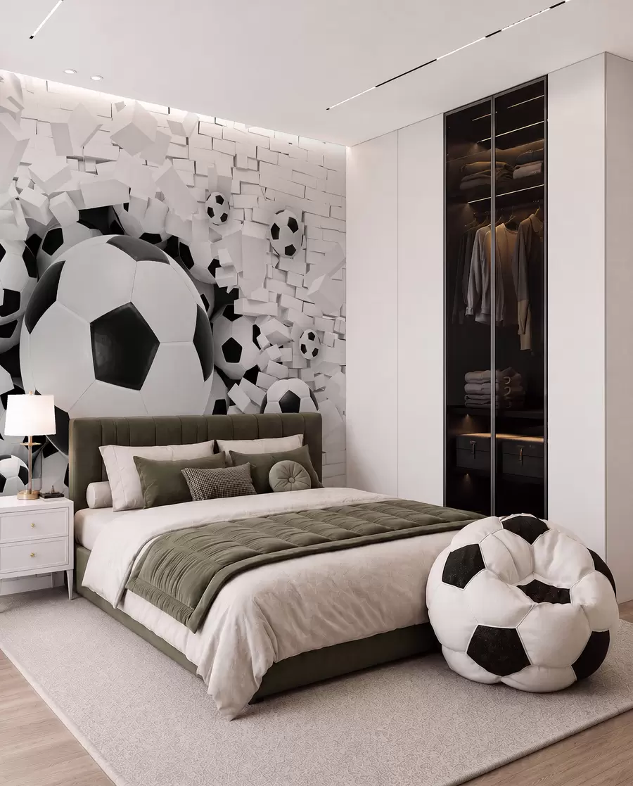 murales de pared Balón de fútbol rompe la pared u70633