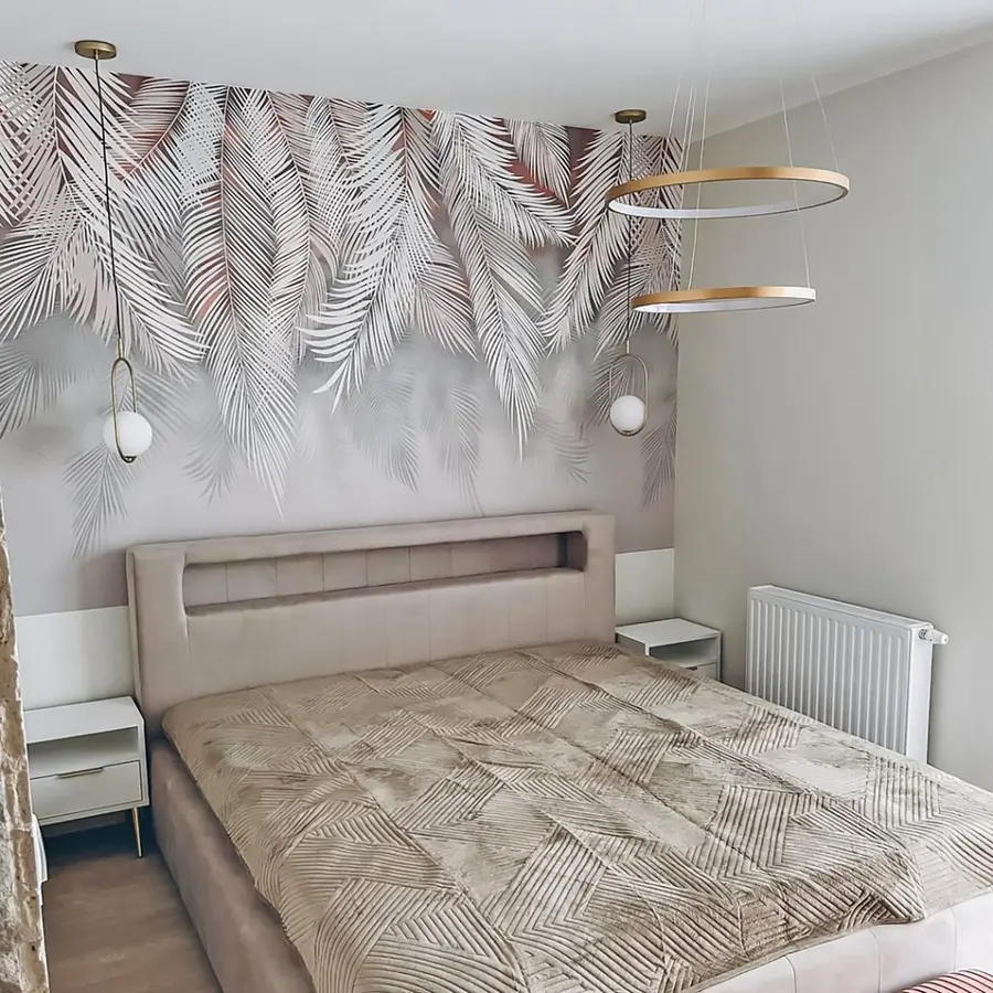 murales de pared Hojas de palma gris u48556