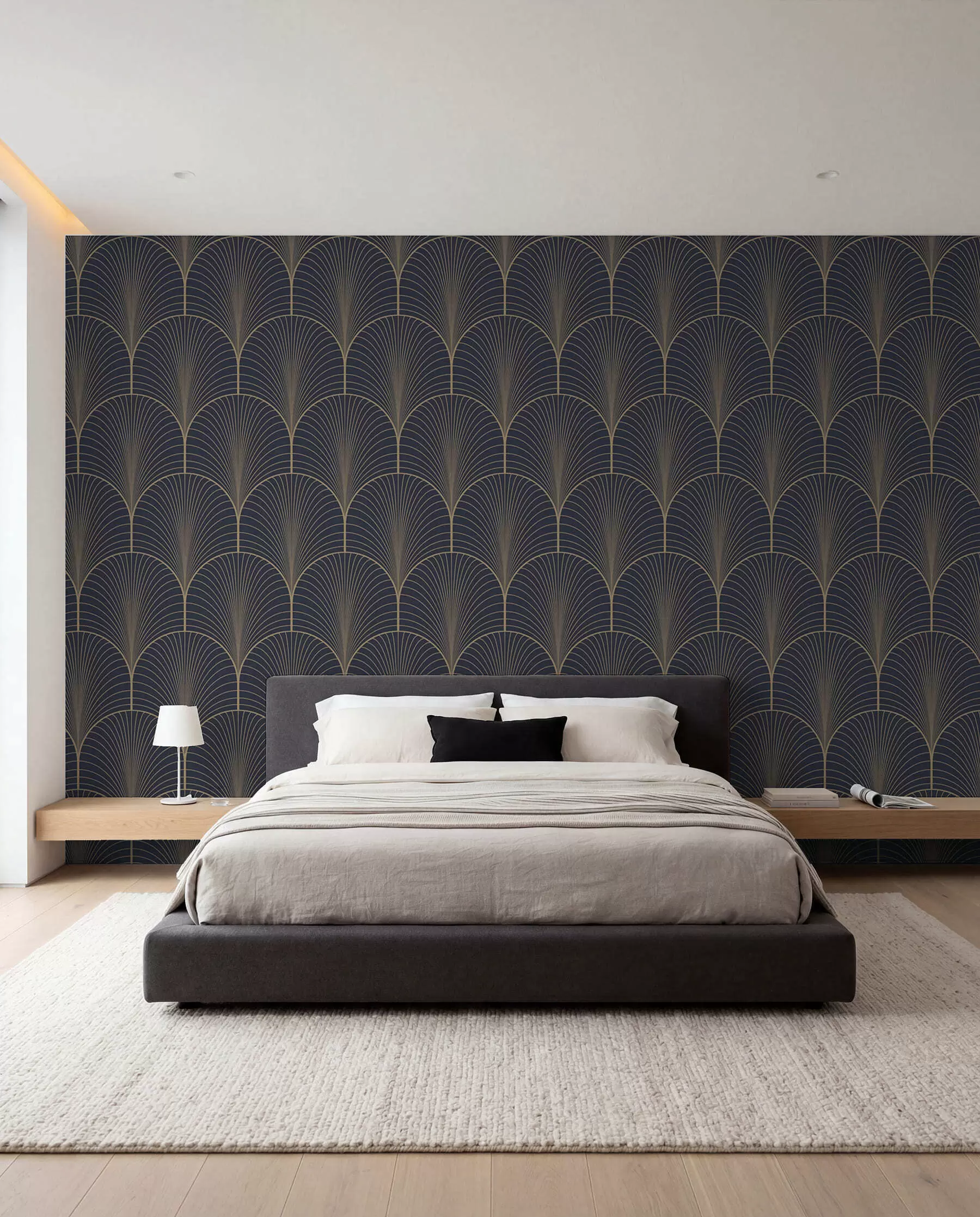 murales de pared Abanicos dorados art déco u53246