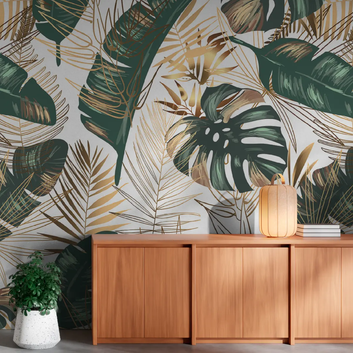 murales de pared Hojas de plátano y hojas de palma u53279