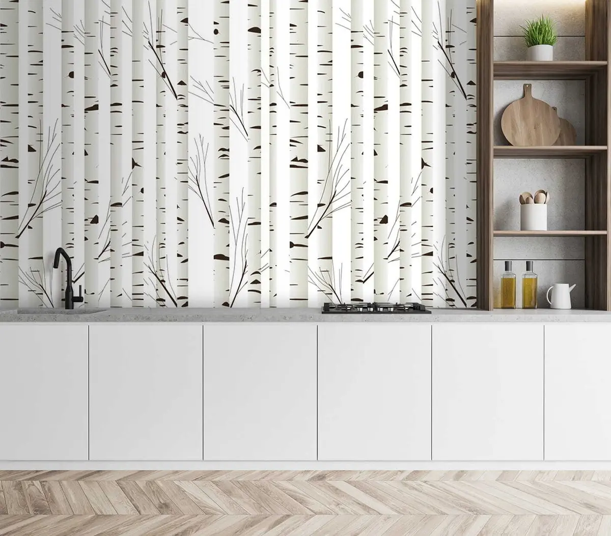 murales de pared Bosque de abedules u58973