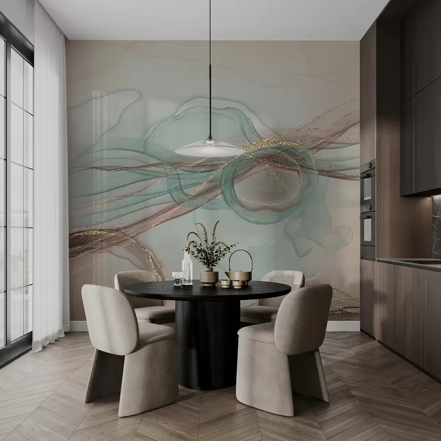 murales de pared Arte abstracto turquesa u70772