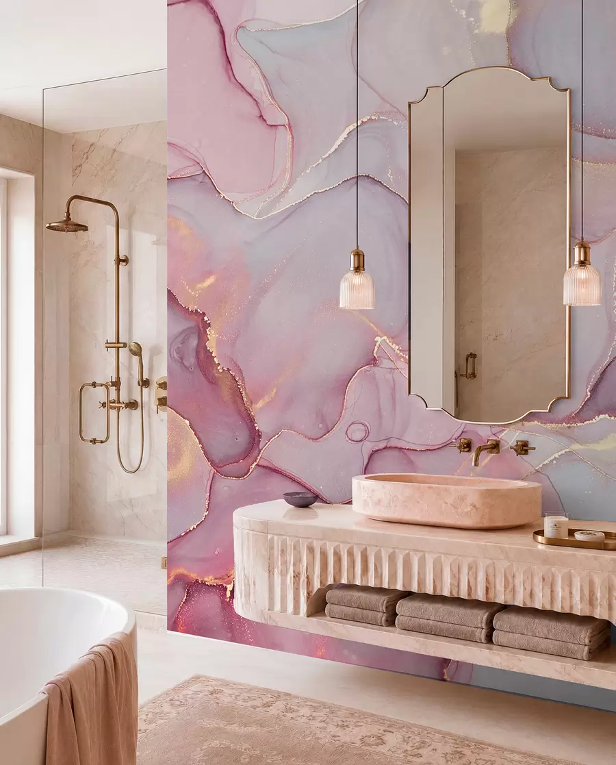 murales de pared Fluido en rosa u70787