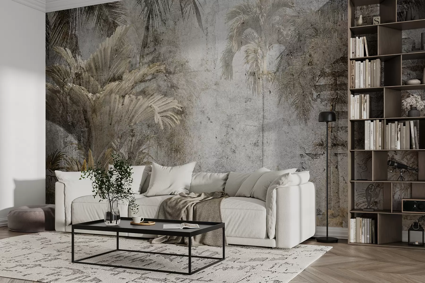 murales de pared Bosque tropical en un muro de cemento u71248