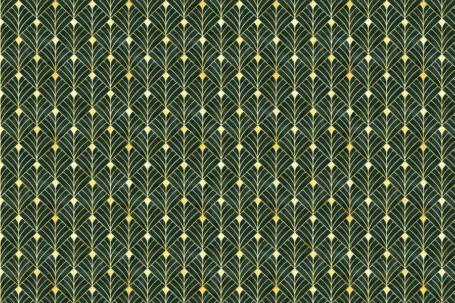 murales de pared Motivo geométrico sobre fondo esmeralda u71347