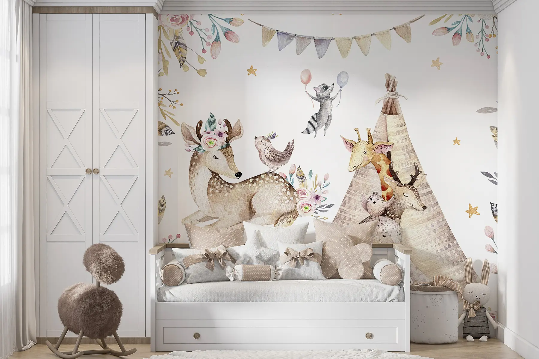 murales de pared Fiesta de cuento con animales u01584d1