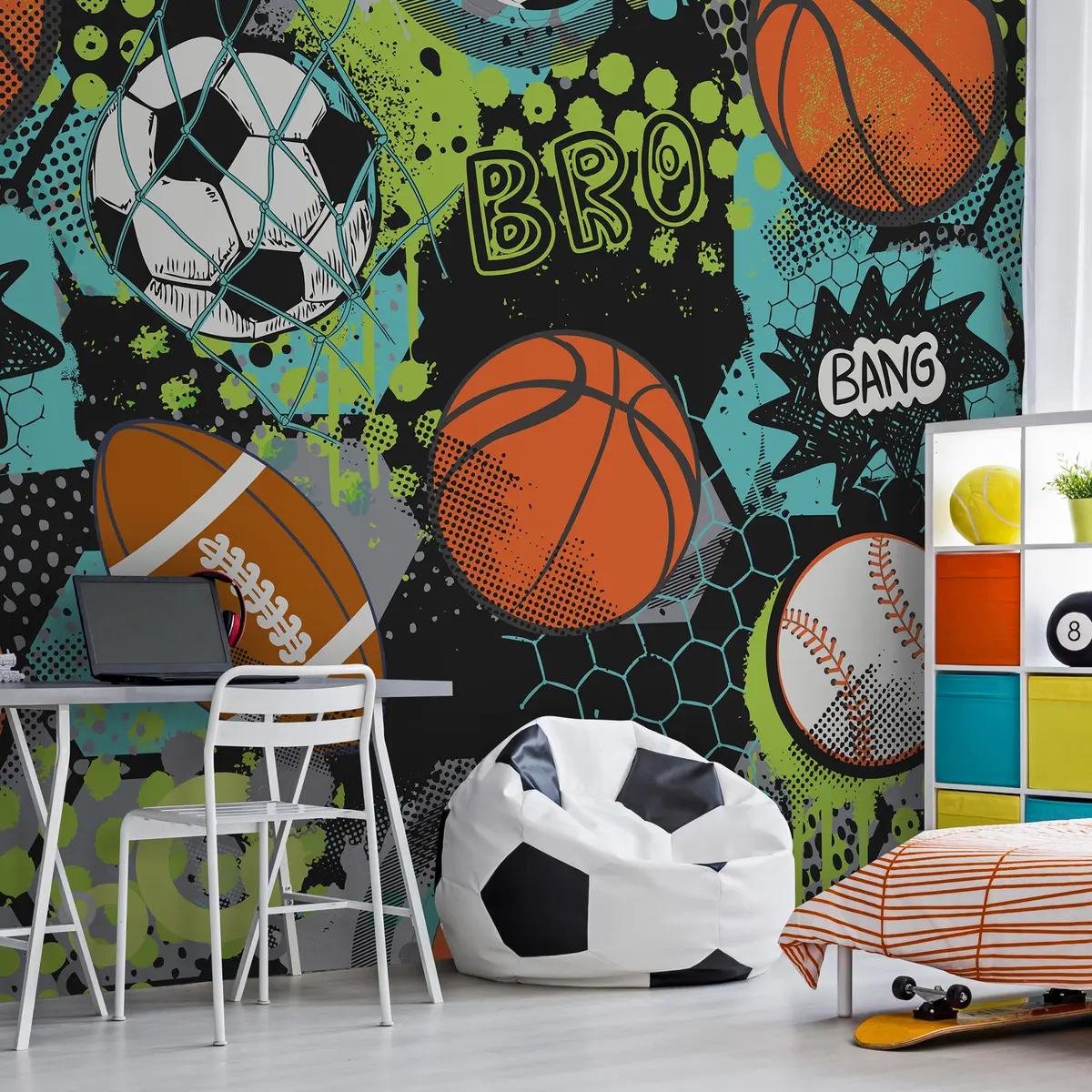 murales de pared Juego de balones de neón u99729