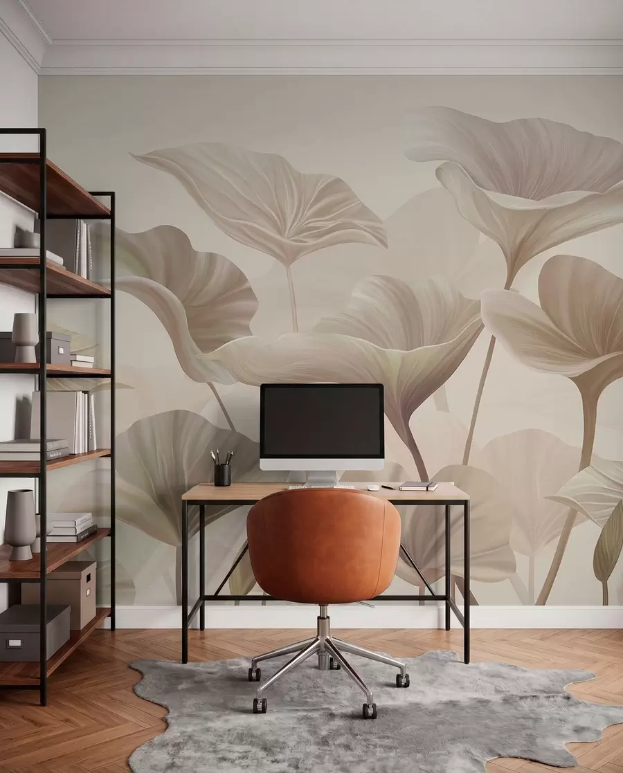 murales de pared Hojas de arena desplegadas w00385v3