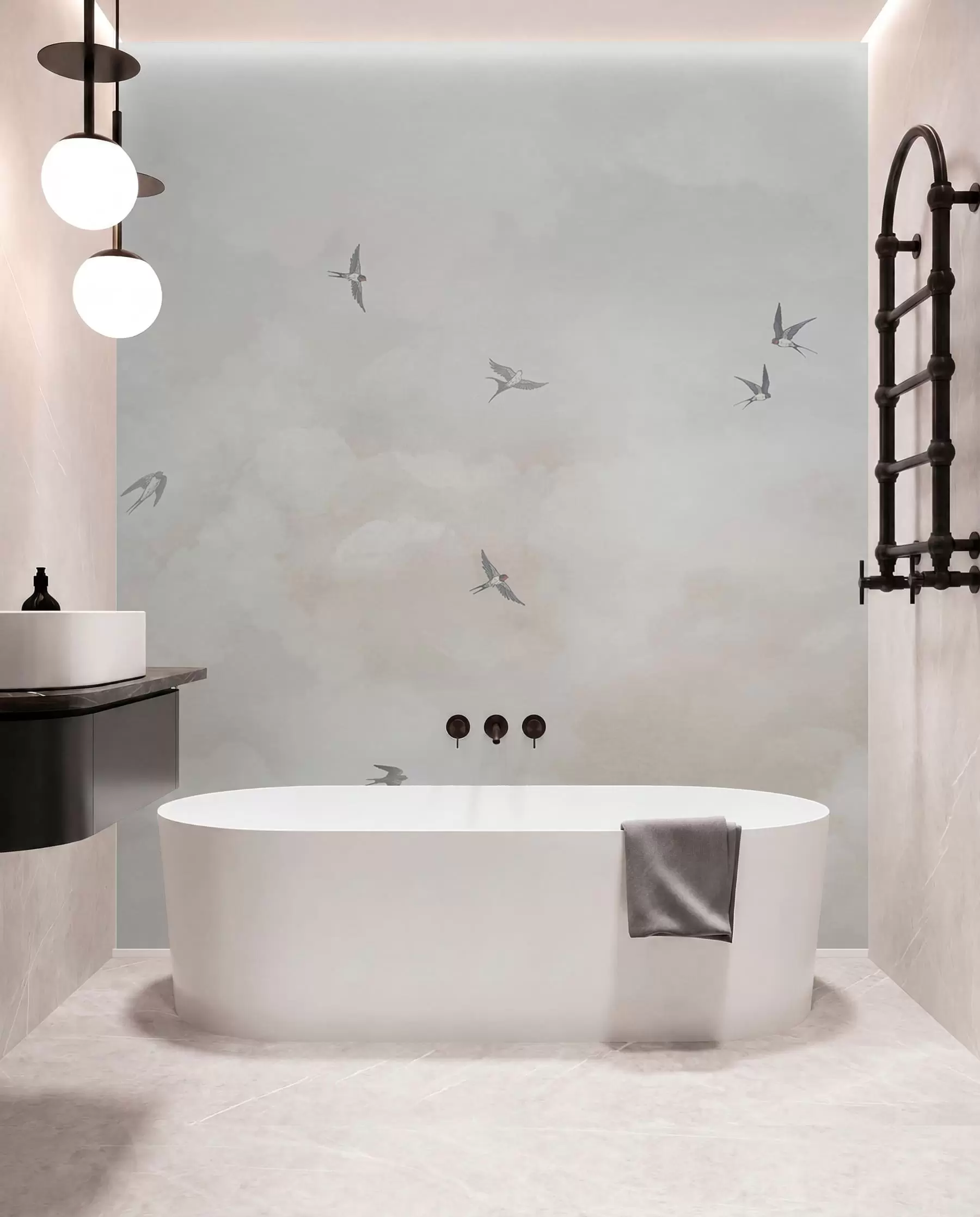 murales de pared Cielo con golondrinas w00526v2