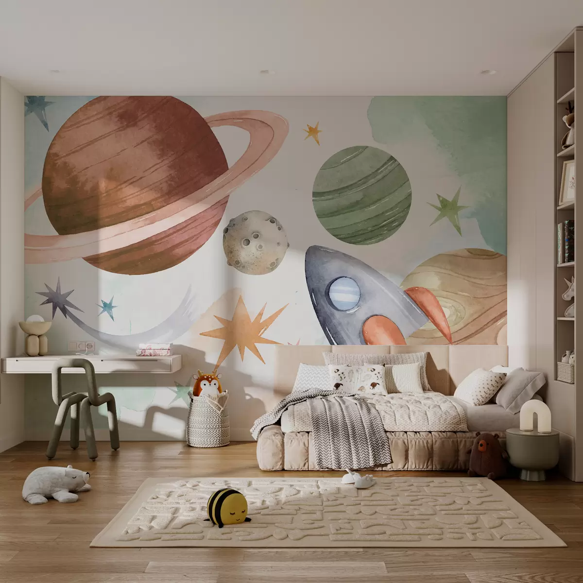 murales de pared Desfile de planetas pastel w00539