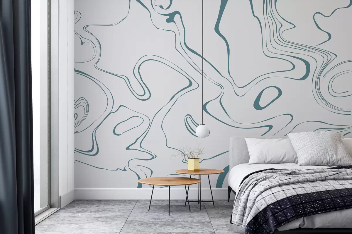 murales de pared Fondo abstracto con efecto mármol en azul w00634v2