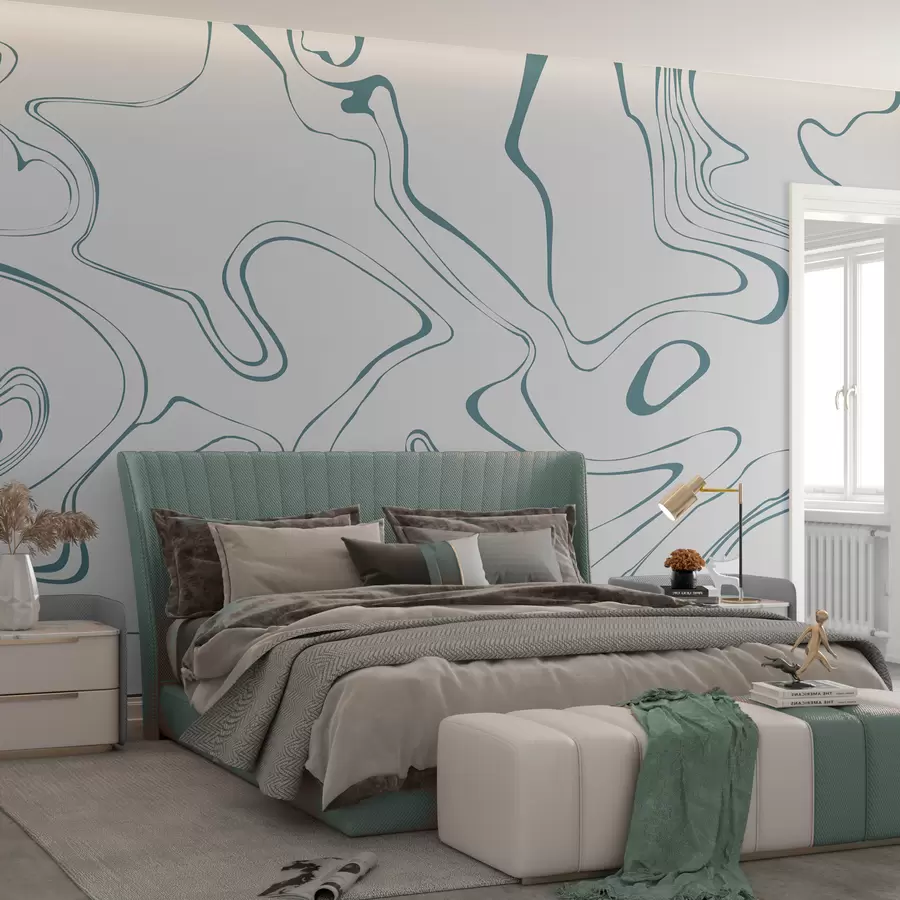 murales de pared Fondo abstracto con efecto mármol en azul w00634v2