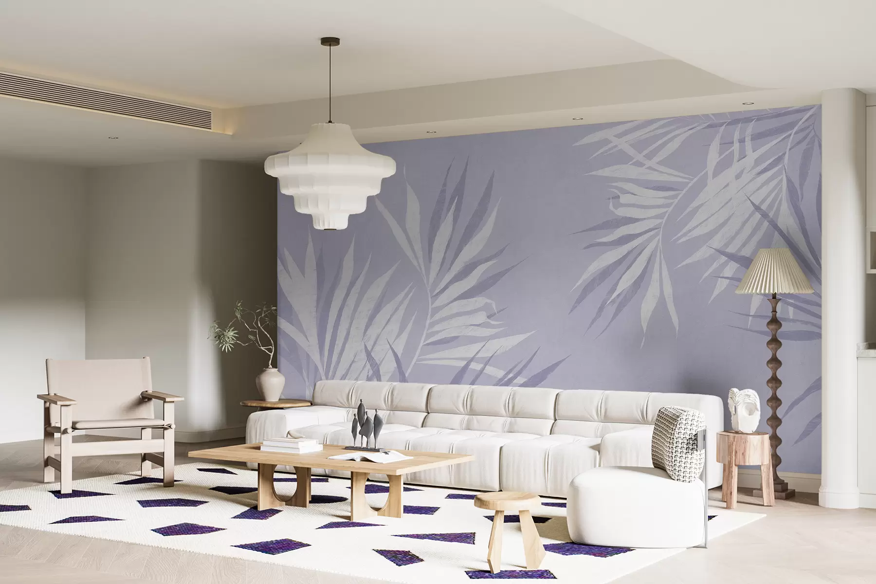 murales de pared Ramas de palma, imitación de lápiz, textura de fondo, ramita, tropical, sombras, silueta de planta, color azul w00789v2