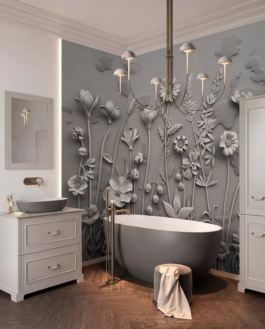 murales de pared Relieve de prado en topo w07869v1
