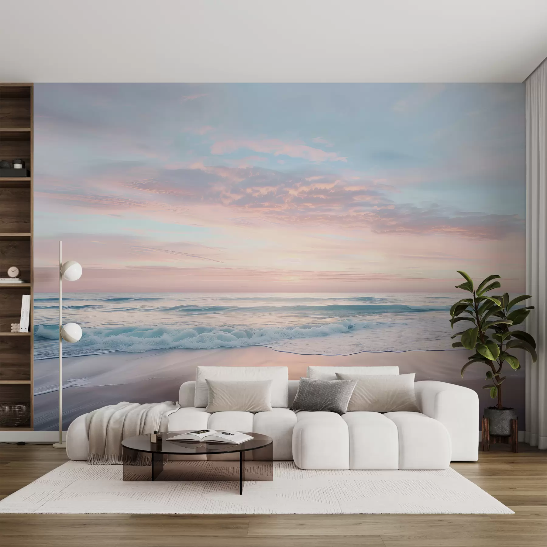 murales de pared Suave terraplén junto al mar w07935