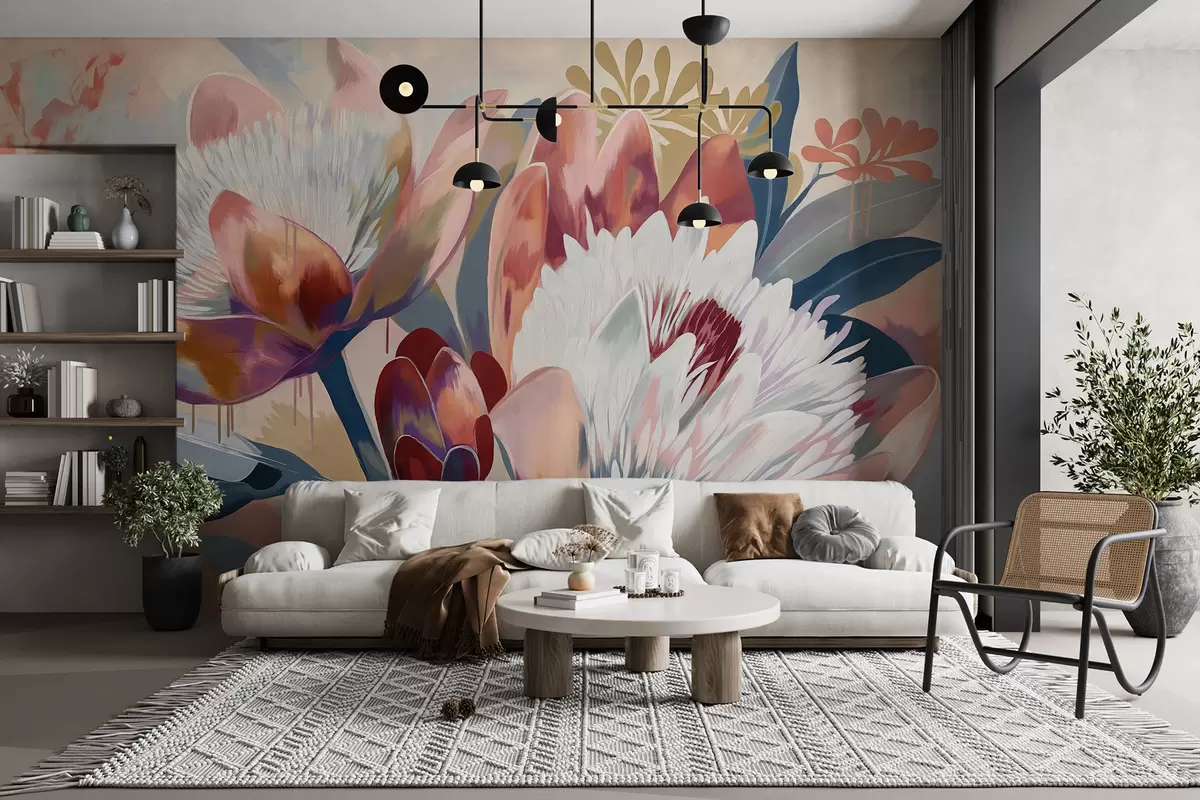 murales de pared Grandes flores exóticas w07939