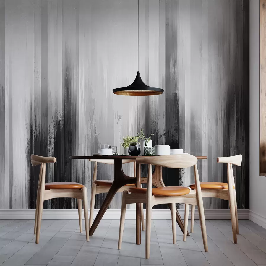 murales de pared fondo abstracto con rayas verticales en colores blanco y negro w07945v3