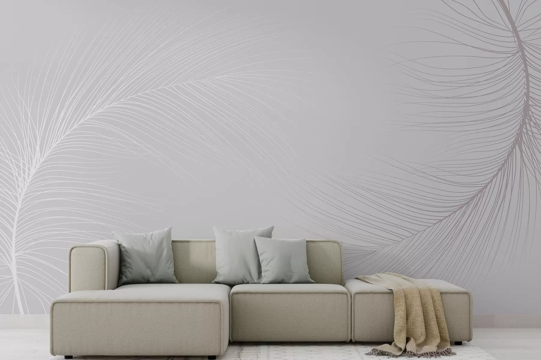 murales de pared plumas delicadas w01220