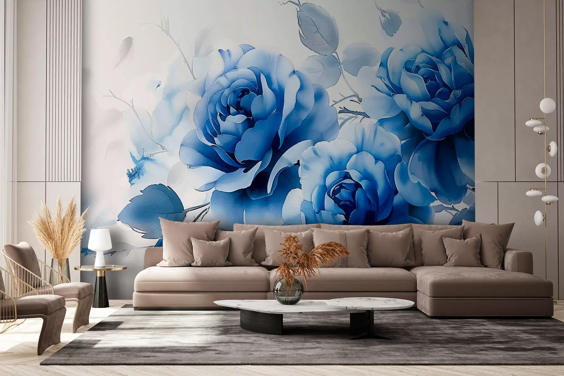 murales de pared Rosas azules w08066