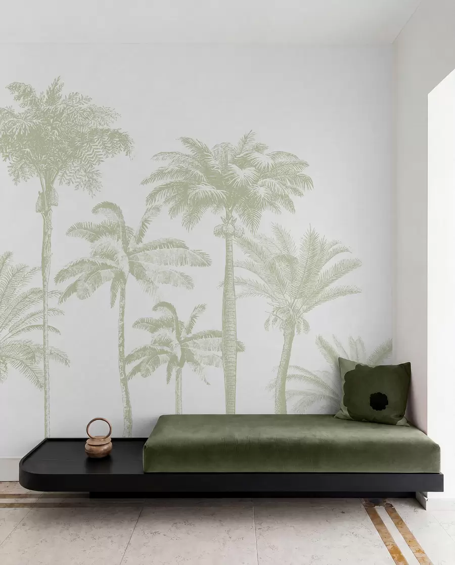 murales de pared Palmeral verde salvia w08111v3