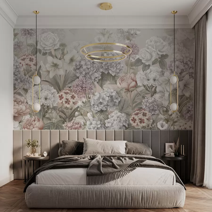 murales de pared Mágico jardín de verano en colores pastel w08140